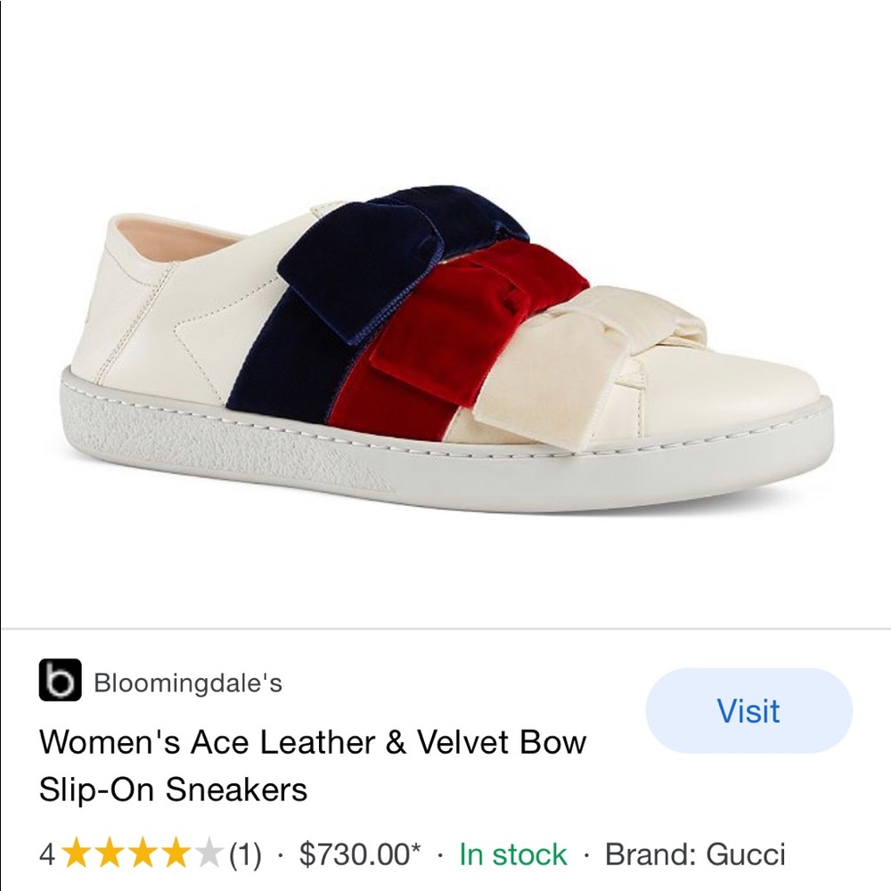 Authentic Gucci Bow Ace Slip On Sneakers 🤍❤️💙